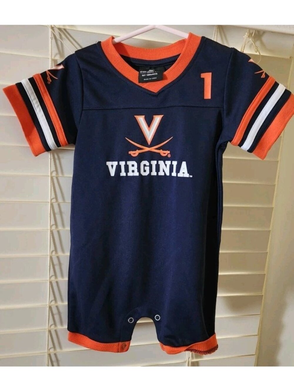 Virginia Cavaliers UVA Infant Football Jersey Romper 12-18 Months Colosseum #1